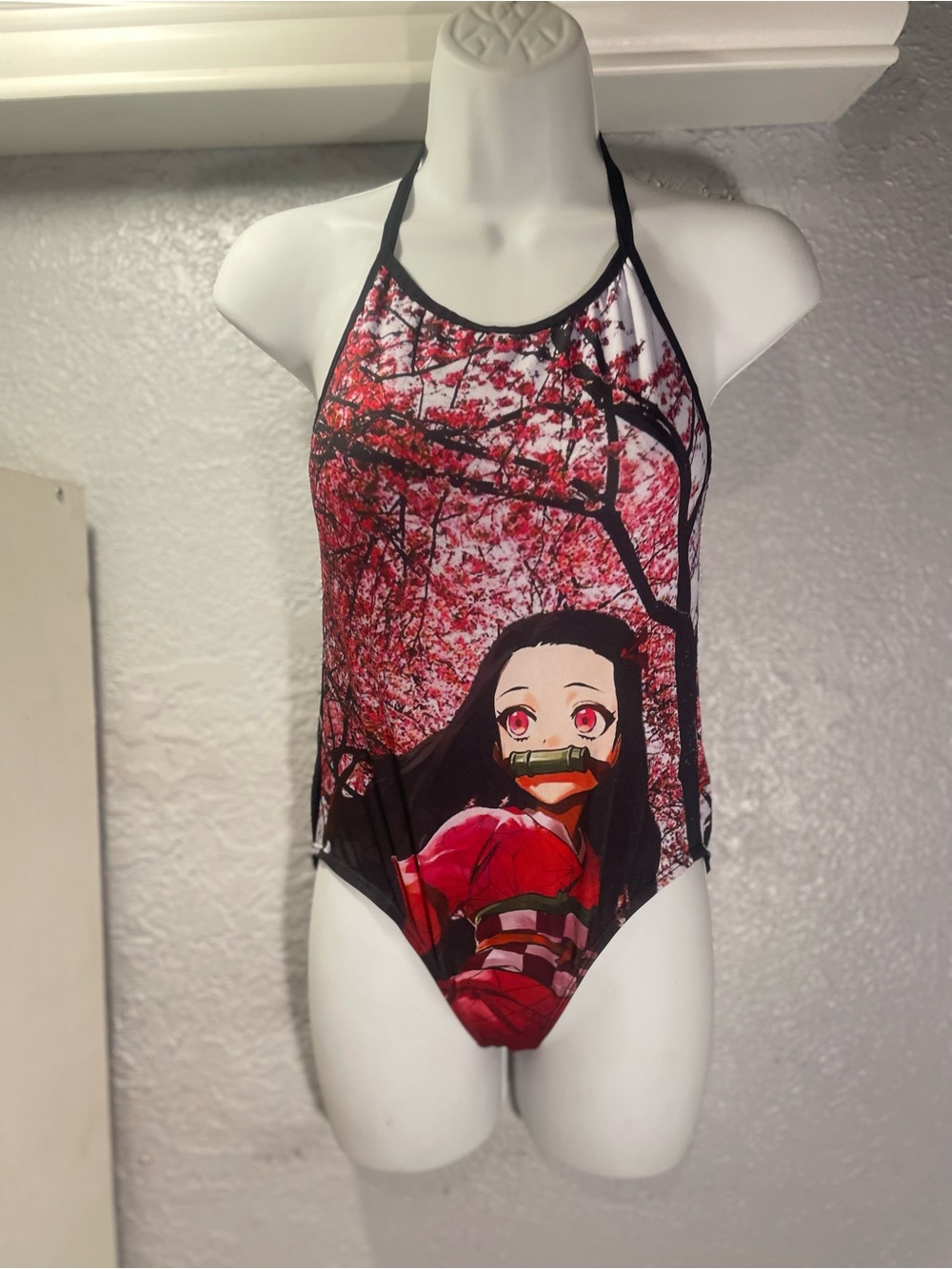 Women’s Pink Anime Print One-Piece Swimsuit